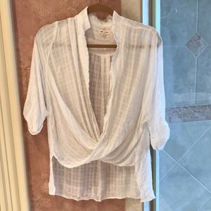 Silence + noise white billowy blouse